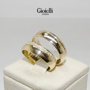 Argollas de Matrimonio en Oro 18k con Diamantes